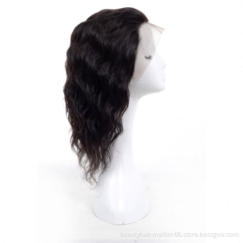Natural Korean Double Drawn Raw Indian Virgin Cuticle Aligned Hair Extension Wig For Black Women Human Hair 360 Lace Front Wig